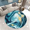 Morbuy Tappeto Salotto Rotondo Grande Pelo Corto, Marmo Stampa Grandi Antiscivolo Tondo Moquette, Soggiorno Bambini Camera,Cucina,Bagno,Domestica Decor Tappeti (120cm,Blu)