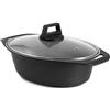 Aeternum Casseruola Ovale Petravera, Rostiera Roaster con Coperchio, Adatta all'Induzione, antiaderente, 32 x 24 cm