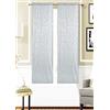 HOME ZEN HOUSEHOLD LINEN coppia di tendine art curry con passante unico in tessuto e motivo jacquard in risalto di colore argentato con disegno ghirigoro e foglie tenda semi trasparente art curry 60x150cm col bianco