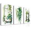 Dazzlewall 3Pcs Incorniciato Poster di Arte della Parete Del Bagno Botanico, Stampe di Foglie Tropicali Verde Salvia per L'Arredamento della Lavanderia Del Bagno 12x16 pollici