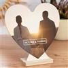 Wanapix | Tavola di Legno Cuore | Personalizzato con Foto e Testo | Regalo Originale Regali San Valentino/Anniversario | 16x18cm (Better together)