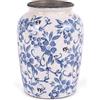 Kityemo Vaso Chinoiserie blu e bianco - Vaso in ceramica dipinto a mano in stile vintage per libreria, soggiorno e tavolo da pranzo, vasi decorativi per decorazioni da fattoria
