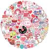 TIESOME 100 Adesivi a Forma di Cuore Rosa, Carini Scrapbook Estetici per Bottiglie d'Acqua, Vinile Impermeabile Preppy per Buste, Computer Portatile, Telefono