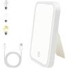 WhizNook Specchio Trucco con Luci LED, Specchio da Tavolo, Specchio Portatile, Specchio per Trucco, 3 Colori di Luce, Ricarica USB, con Supporto Regolabile a 90°, per Casa Viaggi Campeggio (18x13.5 cm)