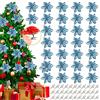 Mecctuck 30 Pezzi Decorazioni Natalizie, Fiori Artificiali con Clip per Albero di Natale (Blu)