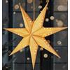 BRUBAKER Stella di Natale 3D - Stella di Carta a LED con Timer - Stella dell'Avvento da 60 cm con Motivo Moderno - Funzionante a Batteria e Illuminata - Stella Luminosa di Decorazione - Oro