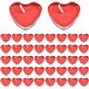 Jiujuda9 50 candele tealight rosse, a forma di cuore, piccole candele romantiche per matrimoni, celebrazioni, bomboniere, decorazioni per San Valentino