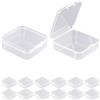 Jyvex 12Pcs Scatoline Plastica Trasparente, 6,5 x 6,5 x2,1cmScatoline Trasparenti, Mini Contenitori Plastica con coperchio piccole per perline, tappi per le orecchie, e più piccoli oggetti