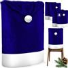 KESSER® Set di 4 coprisedie natalizie, cappello da Babbo Natale, decorazioni per sedie con design natalizio