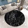 Morbuy Tappeto Salotto Rotondo Grande Pelo Corto, Marmo Stampa Grandi Antiscivolo Tondo Moquette, Soggiorno Bambini Camera,Cucina,Bagno,Domestica Decor Tappeti (120cm,Nero)
