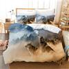 Leleyouzer Wolf, set di biancheria da letto 3D, con motivo animale, per ragazzi, 1 copripiumino in microfibra e 2 federe da 50 x 75 cm (lupo 3, 135 x 200 cm)
