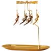 NatureMan Portacandele girevole con vassoio, decorazione natalizia da tavolo, vassoio, color oro, portacandele girevoli, per San Valentino, matrimonio, festa, decorazione da tavolo, decorazione per caminetto