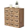 KIRIGEN Wooden Desk Storage Cabinet 12 cassetti Mini petto con manici in metallo per la casa, ufficio, marrone scuro