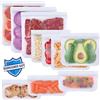 Lerine 10 Sacchetti Freezer, Sacchetti Alimenti Richiudibili, Sacchetti Riutilizzabili Senza BPA per Verdure, Latte, Snack e Carne Bianco(3 Galloni 4 Panini 3 Snack)