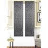 HOME ZEN HOUSEHOLD LINEN coppia di tendine art curry con passante unico in tessuto e motivo jacquard in risalto di colore argentato con disegno ghirigoro e foglie tenda semi trasparente art curry 60x150cm col grigio scuro