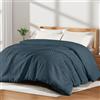 Whale Flotilla Piumino Letto Matrimoniale Reversibile Jacquard 200x200 cm | Trapunta Caldo, Morbido in Microfibra 300GSM, Lussuoso, Leggero, Traspirante, Lavabile in Lavatrice, 4 Stagioni, Blu Navy
