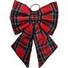 Generico Fiocco di Natale in velluto imbottito, decorazione natalizia per albero e ghirlanda dietro porta, dimensione 28x35 cm (Tartan)