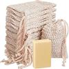 TACYKIBD - 15 Sacchetti per Sapone in Sisal Naturale Con Coulisse, Porta Sapone per Schiumare e Asciugare, Esfoliante per Doccia
