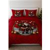 GX GARGIX Set Completo 2 Piazze Matrimoniali Flanella Scozzese rosso Natale (Nat-1)