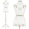 PrimoLiving manichino metallo da sarto Bella Donna in bianco antico - Busto di manichino decorativo dall'aspetto vintage antico da utilizzare come busto decorativo o appendiabiti P-00236