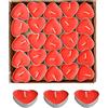 YSTrillion Candela Romantica,50pcs Candele Rosse Candele Tealight,Candele a Forma di Cuore,Romantiche Candeline Non profumate per Matrimoni o Anniversari