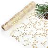 AKSXU Runner da Tavolo Natalizio, Stelle Oro Runner Natalizio Trasparente Organza, Elegante Decorazione da Tavola per Natale & Avvento, Decorazione Festiva per Capodanno, 28 cm x 5 m