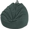 FANSU Copertura per Poltrona Sacco Puff Poltrona Senza Riempimento, Poltrona a Sacco Pigro Poltrona, Velluto a Coste Pouf Poltrona per Adulti e Bambini (100x120cm,Verde Scuro)