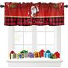 Tokusyou - Tenda per finestra di Natale, tenda decorativa natalizia rossa, motivo a scacchi del Babbo Natale, tenda oscurante per bistrot, per cucina e camera da letto, larghezza 137 x altezza 45 cm