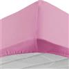 Corredocasa Lenzuolo 100% Cotone sotto con Angoli Elasticizzato Disponibile in Diverse Colorazioni e Misure Materasso di Altezza 25 cm (Rosa, Una Piazza e Mezza 130x200)