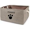 yky Cesto Portaoggetti per Animali Domestici Con Nome Personalizzato, Scatola Pieghevole per Giocattoli e Organizer per Cani (Marrone-Piccola Zampa)