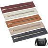 VEGOATY Set da 5 cerniere in PU da 27 cm per borse all'uncinetto fai da te - Inossidabile in 5 colori (nero, marrone, beige, bordeaux, oro) | Cerniere in pelle PU fatte a mano con estremità chiusa per cucito