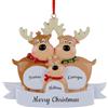 FENGHUO 2024 Ornamento di Natale personalizzato,Ornamento di Natale in resina con alce appeso,Ornamenti natalizi personalizzabili con 2/3/4/5/6/7 nomi,Decorare l'albero di Natale,Decorazioni natalizie