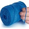 MeriWoolArt® Filo di Macramè Blu 2 mm x 250 m Corda di Cotone Riciclato, Cotone Morbido per la Realizzazione di Appendi Piante, Gioielli, Borse all'Uncinetto