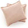 GAMUSI Set di 2 cuscini per divano, federa per cuscino 50 x 50 cm - federe decorative con chiusura lampo in cotone morbido, traspirante, colore malva