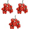 YARNOW 3 pomodori artificiali ad alta simulazione, frutta finta con stelo e calice testurizzati realistici, rampicanti dall'aspetto naturale, accessori fotografici per lo styling degli alimenti, decorazione