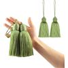 Fenghuangwu Ciondoli con nappe in poliestere con anello, accessori artigianali fai da te per la casa e la decorazione di mobili, 4 pezzi (verde)