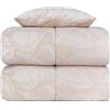 Vionara Home Trapunta Invernale in Velluto Jacquard, Matrimoniale 260x270 cm, Piumone Morbido e Avvolgente, Imbottitura 350gr/mq, Cuscino Coordinato Incluso, Made in Italy (Gemma - Panna)