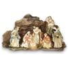 Generico Aurora Store Grotta Capanna effetto Roccia PRESEPE di Natale Completa di Natività da 8 Pezzi con 3 Re Magi in Resina statuine pastori presepe Dimensioni 31x20x h.18 cm Napoletano