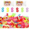 AILUYA Set di 1000 clip a S clip, in plastica, elastici, anelli colorati, accessori fai da te, regalo per adulti, bambini, ragazze, bracciali non tossici, 1,2 x 0,6 x 0,2 cm
