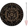 AHANDMAKER Orologio da strega in legno con cristallo di quarzo rosa, strumenti di divinazione per decorazione dell'altare spirituale, stelle a cinque punte, 19,8 cm