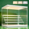 Nonemey Vetrina in Acrilico Trasparente con Luce a Led,2/3/4/5/6 Tier Teca Espositiva di Immagazzinaggio,Organizzatrice Antipolvere Vetrina Espositiva per Collezionismo(Bianco, 5Tier-31.5x31x30 cm)