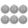 Generico Set 6 Palle di Natale, in Plastica Tinsel LUCIDA Glitter Disponibile in 4 Colori,Infrangibile Resistente Ai Raggi UV in Foil per Esterno Decorazioni Negozio, Vetrina,Sfera Natalizia (Argento, 8 Cm)