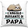 Vulfire Federa per Cuscino Regalo uomo compleanno originale Idee Regali per lui per Natale festa del papà, L'angolo russante di papà 2 - senza Imbottitura (Bianco 2, Quadrato)