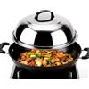 lvifloae Coperchio wok rotondo multifunzionale in acciaio inossidabile con manico, coperchio teppanyaki per friggere in casa, cuocere al vapore, grigliate all'aperto (32 cm)