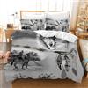 Leleyouzer Wolf, set di biancheria da letto 3D, con motivo animale, per ragazzi, 1 copripiumino in microfibra e 2 federe da 50 x 75 cm (lupo 5, 135 x 200 cm)