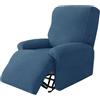WWQQKJ Copridivano Relax Reclinabile Elasticizzato 2 Posti, Copripoltrona Relax Reclinabile Universale con Tasche, 6-Pezzi Fodera per Poltrona Lavabile(Blu Reale,1 Posto)
