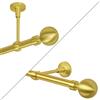 MDEKOR Bastone per tende oro, 200 cm, 1 binario, 19 mm, in metallo, fissaggio a parette o a soffitto, Palla