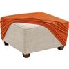 QOEUIUJ Copri Pouf Quadrato 80x80 50x50 100x100 75x75 60x60 40x40 Copertura Ottomana In Morbido Tessuto Jacquard Elasticizzato Protettiva Per Poggiapiedi Con Fondo Elastico(Arancia,30/75cm)
