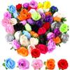JSMTKJ 50 Pezzi Fiori Finti per Decorazioni, Teste di Rosa Artificiale di Seta, Colorato Fiori Artificiali per Artigianato Fai-da-te Matrimoni Feste
