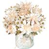 DEMIUKO 2 fasci di dalie di fiori artificiali, champagne, peonie, seta, fiori artificiali, vaso decorativo per matrimoni, feste, decorazione da tavolo, composizione floreale per interni ed esterni